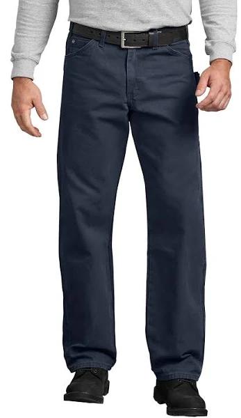 Dickies du336 Relaxed Fit Straight Leg Carpenter Duck Jeans - Rinsed Dark Navy, 36