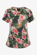Dickies EDS Camo's Abloom Women's 2-Pocket Stretch V-Neck Print Scrub Top | Size 3x