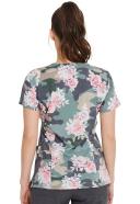 Dickies EDS Camo's Abloom Women's 2-Pocket Stretch V-Neck Print Scrub Top | Size 3x