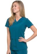 Dickies EDS Essentials V-Neck Scrub Top - S - Caribbean Blue