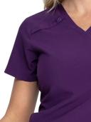 Dickies EDS Essentials V-Neck Scrub Top - XL - Eggplant