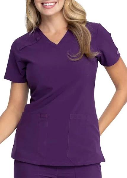 Dickies EDS Essentials V-Neck Scrub Top - XL - Eggplant