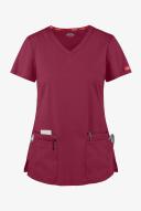 Dickies EDS Signature Scrubs Contemporary Fit V-Neck Top - 2x - Wine