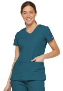 Dickies EDS Signature Scrubs Contemporary Fit V-Neck Top - M - Red