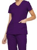 Dickies EDS Signature Scrubs Contemporary Fit V-Neck Top - XS - Eggplant