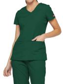 Dickies EDS Signature Scrubs Contemporary Fit V-Neck Top - XXS - Hunter