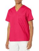 Dickies EDS Signature Scrubs Unisex V-Neck Top - L - Hot Pink