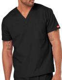 Dickies EDS Signature Scrubs Unisex V-Neck Top - L - Red