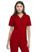 Dickies EDS Signature Scrubs Unisex V-Neck Top - L - Red