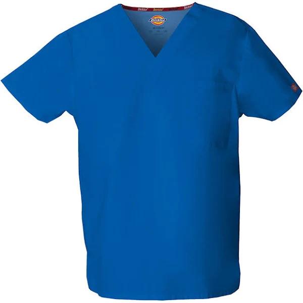 Dickies EDS Signature Scrubs Unisex V-Neck Top - S - Royal