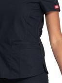 Dickies EDS Signature V Neck Scrub Top - S - Black