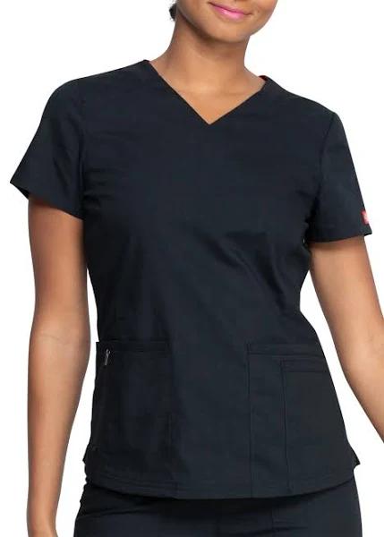 Dickies EDS Signature V Neck Scrub Top - S - Black