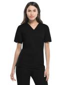 Dickies Medical 83706 Unisex V-Neck Top - Black, 3XL