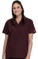 Dickies Medical 83706 Unisex V-Neck Top - Eggplant, XL