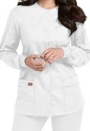Dickies Medical 86306 Round Neck Jacket - White, M