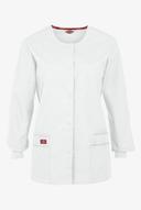 Dickies Medical 86306 Round Neck Jacket - White, M