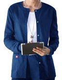 Dickies Medical 86306 Snap Front Warm-Up Jacket - Pewter, L