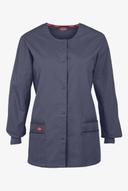 Dickies Medical 86306 Snap Front Warm-Up Jacket - Pewter, L