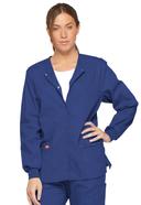 Dickies Medical 86306 Snap Front Warm-Up Jacket - Pewter, L