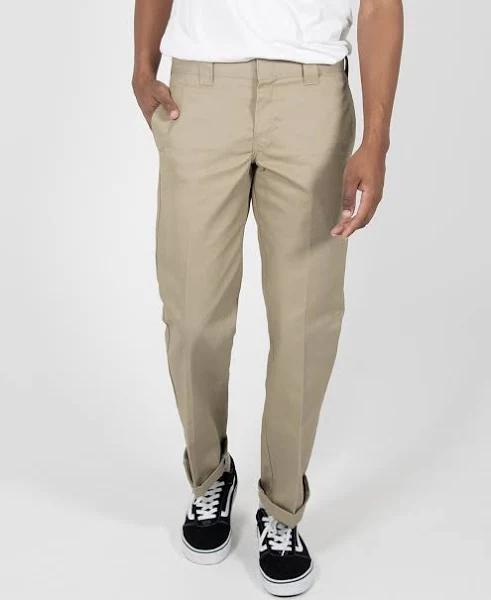 Dickies Mens WP873 Slim Straight Fit Pant Khaki, Size 44