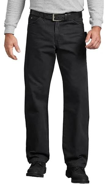 Dickies Occupational du336 Sanded Duck Carpenter Jean - Rinsed Black, 34 30