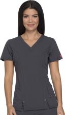 Dickies Xtreme Stretch 82851 Scrubs Top Women Pewter