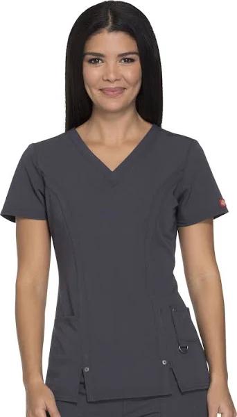 Dickies Xtreme Stretch 82851 Scrubs Top Women Pewter