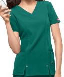 Dickies Xtreme Stretch Scrubs V-Neck Scrub Top - M - Hunter