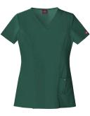Dickies Xtreme Stretch Scrubs V-Neck Scrub Top - M - Hunter