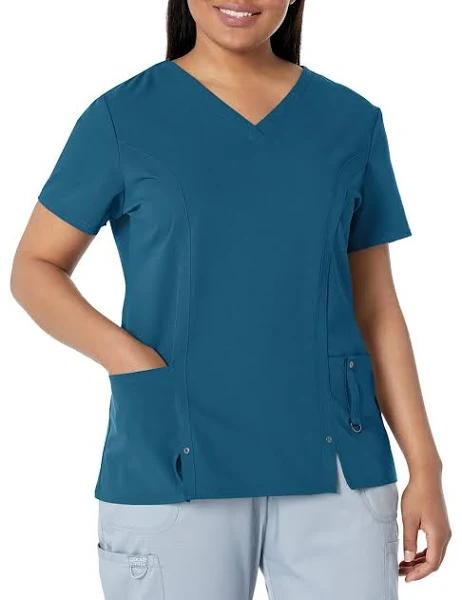 Dickies Xtreme Stretch Scrubs V-Neck Scrub Top - S - Carib Blue