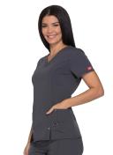 Dickies Xtreme Stretch Scrubs V-Neck Scrub Top - S - Pewter