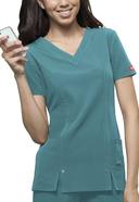 Dickies Xtreme Stretch V-Neck Scrub Top in Galaxy | Size XL Polyester/rayon/spandex
