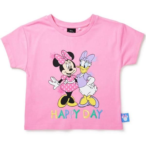 Disney Girls Minnie Mouse Print Tee - Pink - Size 4