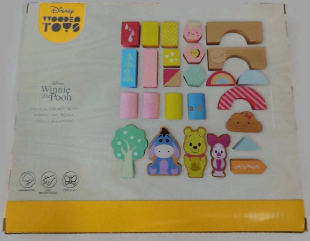 Disney Wooden Toys Winnie The Pooh & Friends Block Set, 26-Pieces