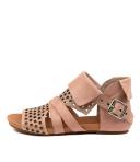 Django & Juliette Dwan Blush Leather Blush Womens Leather Sandals Flat Sandals