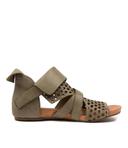 Django & Juliette Dwan Khaki Leather Khaki Womens Leather Sandals Flat Sandals