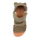 Django & Juliette Dwan Khaki Leather Khaki Womens Leather Sandals Flat Sandals