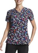 DK616 Safari Pop Dickies Women's Print Scrub Top