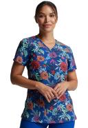 DK616 Safari Pop Dickies Women's Print Scrub Top
