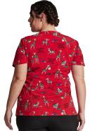 DK616 Safari Pop Dickies Women's Print Scrub Top