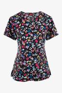DK616 Safari Pop Dickies Women's Print Scrub Top
