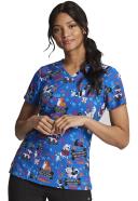 DK616 Safari Pop Dickies Women's Print Scrub Top