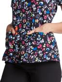 DK616 Safari Pop Dickies Women's Print Scrub Top