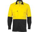 DNC HiVis 3 Way Cool-Breeze Cotton Shirt - Long Sleeve - Yellow/Black