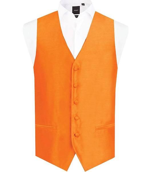 Dobell Boys Orange Dupion Vest