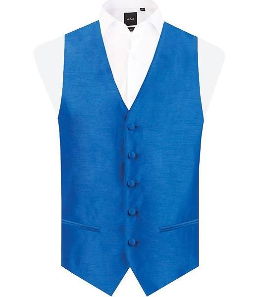 Dobell Boys Royal Blue Dupion Vest