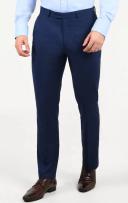 Dobell Dark Blue Slim Fit Suit Trousers