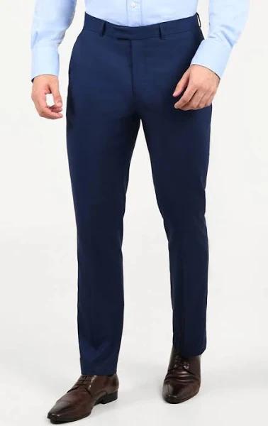 Dobell Dark Blue Slim Fit Suit Trousers