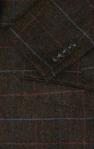 Dobell Mens Brown Tweed Jacket Regular Fit Notch Lapel Windowpane Check EU Size 40