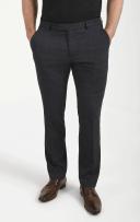 Dobell Navy Prince of Wales Windowpane Check Slim Fit Suit Trousers